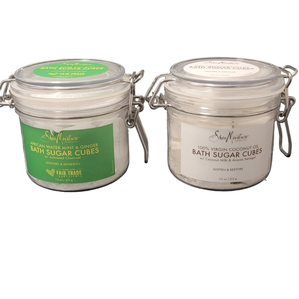 Set Of 2 Shea Moisture‎ Mint & Ginger Coconut Oil Bath Sugar Cubes